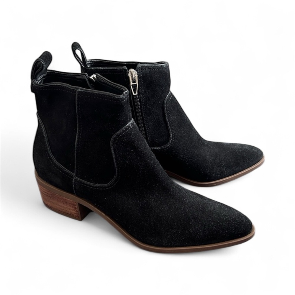 Suede zip-up western Black Boots -never worn